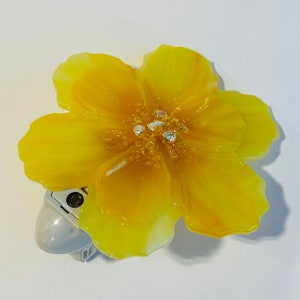 Fused Glass Night Light Yellow Flower image 6