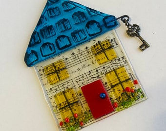 Fused Glass House Sun catcher/Ornament