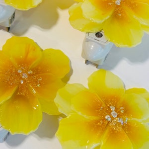 Fused Glass Night Light Yellow Flower image 4