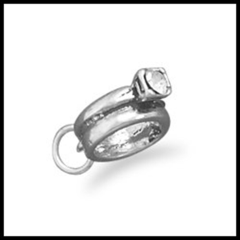 Sterling Silver Engagement Ring Charm