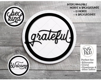 Volume II Farmhouse Word SVG | 13 New Words | 4 Background Styles | Silhouette Cricut Cut File | Laser Ready