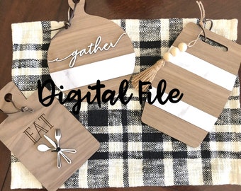 Mini Cutting Boards SVG | Farmhouse Cut Files | Cutting Board Decoration | Glowforge Tested Files | Cute Cut File for Laser