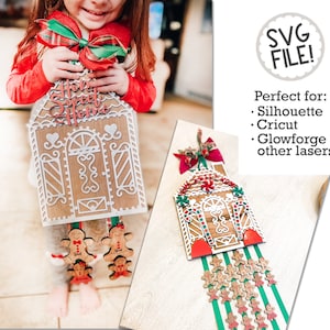 Famiglia Gingerbread House SVG / Modello personalizzabile / File modello laser / Home Sweet Home Candy / Ginger Bread Christmas / Glowforge File