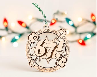 2025 6 7 Slang Ornament SVG, Laser Cut File, Score and Cut Christmas Ornament, Digital Download for Glowforge