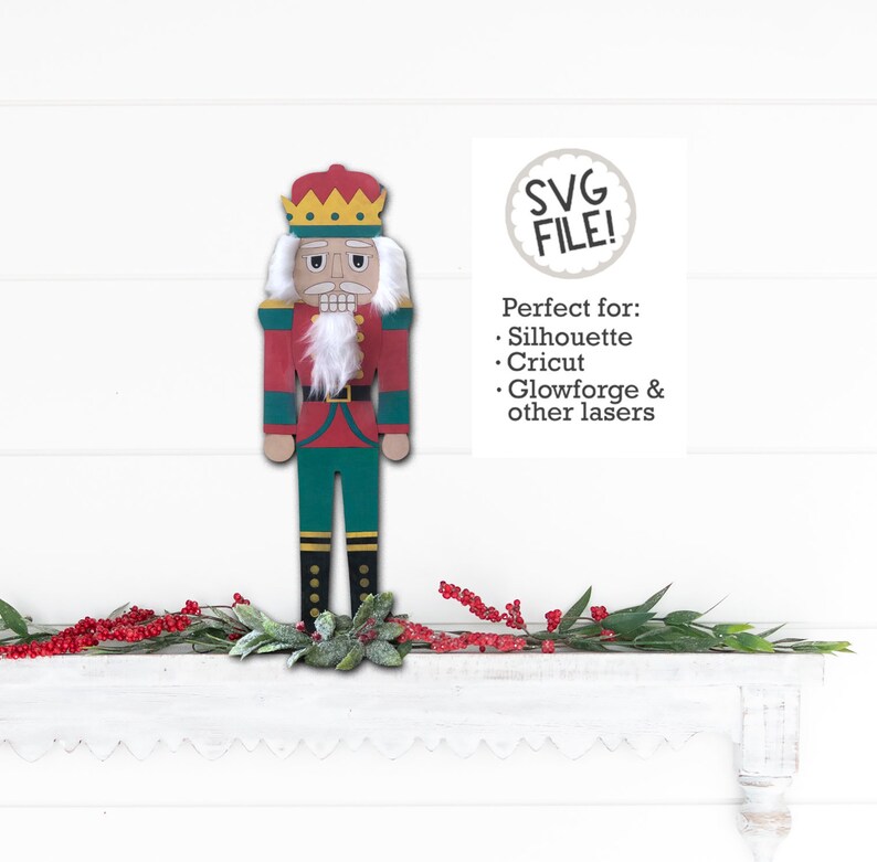 Standing Nutcracker SVG File 3D Christmas Nutcracker Cut Etsy