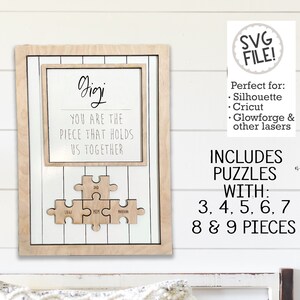 Muttertag ((Gigi)) Puzzle Schild | Großmutter Geschenk | Personalisierte SVG-Datei | Glowforge Digitales Muster | Schiffsschild | Laser Easy