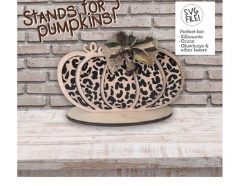 Pumpkin Bases ONLY | 3 Sizes SVG | Standing Pumpkin Bases Cut File | 5mm and 6mm Material