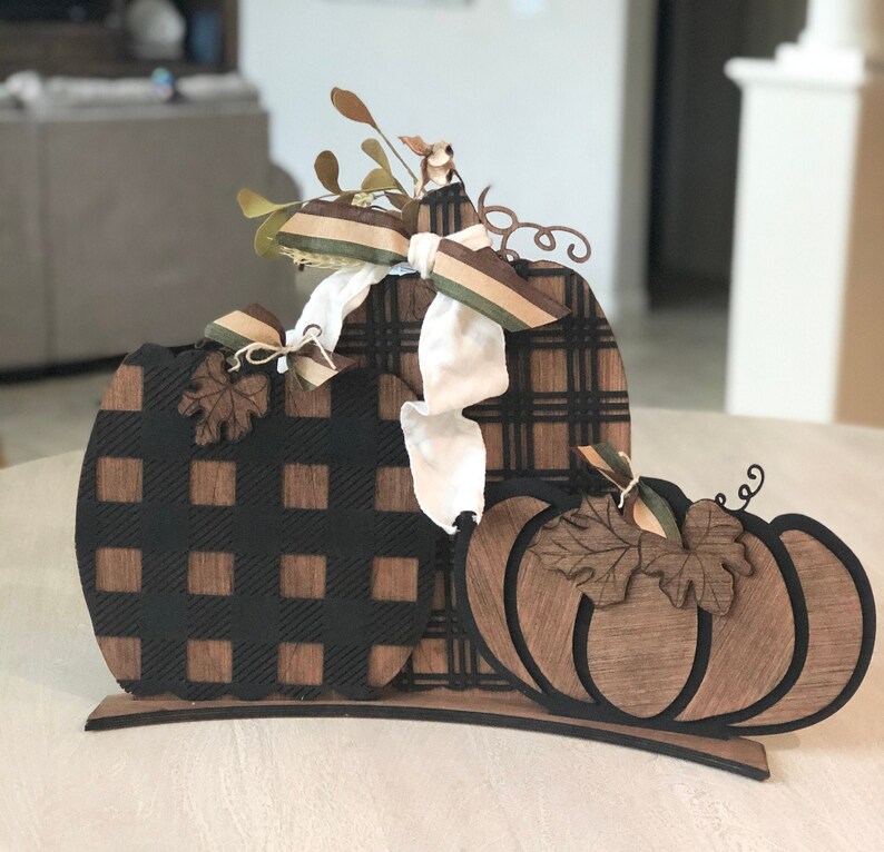 Download 3D Pumpkins Laser Cut Files Plaid Autumn SVG Fall Pumpkin ...