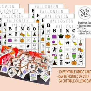 Halloween BINGO SVG | Laser File Pattern | Printable Game Cards | Glowforge Engraving | Classroom Kids Children Party | Fun Activity Ghost