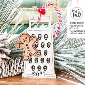 Rallador 2021 Ornament SVG / Funny Christmas File / Glowforge Laser Pattern / Easy Laser Ornament / Holiday Tree Decor / Gingerbread Cheese