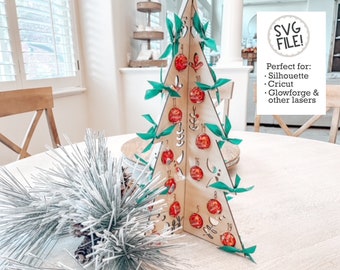 Candy Advent Tree SVG | Christmas Laser File | Glowforge Pattern | 3D Holiday Countdown | Chocolate Lindt Gift | Easy  Laser SVG