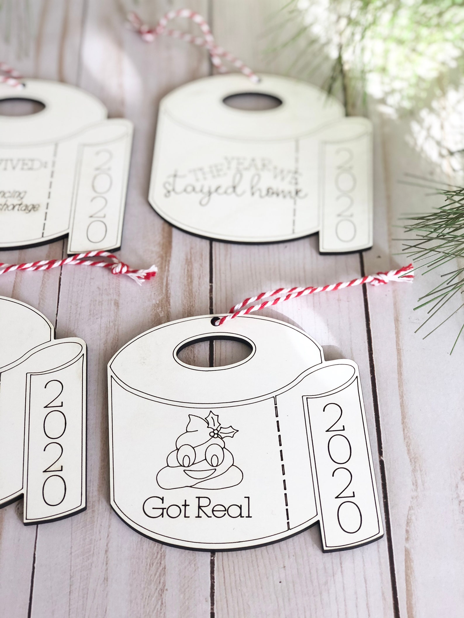 2020 Quarantine Ornaments SVG Set of 4 Easy Christmas Cut Etsy