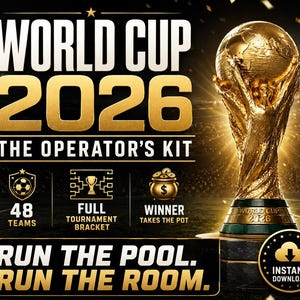 Be the guy who runs the World Cup Pool | Office Pool Pack with 48 Team Draw & Bracket | Soccer Tournament PDF | Instant Download