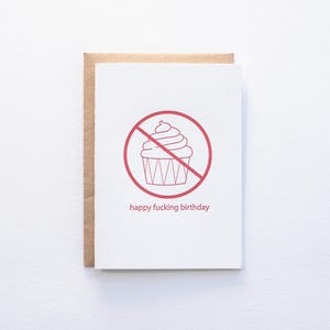 Feliz aniversário (sem cupcake) - Cartão Letterpress