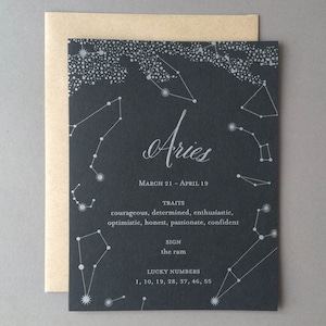 Sternzeichen Geburtstagskarte - Widder - Letterpress Pop Up Geburtstagskarte