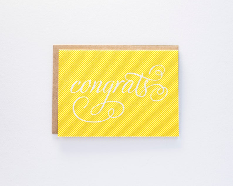 Congrats Pinstripe Letterpress Card image 1