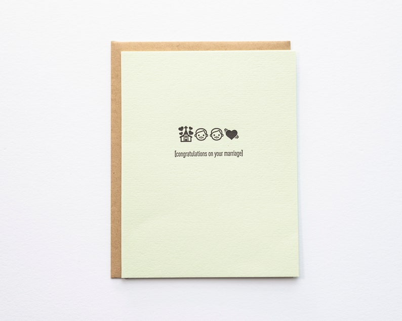 Letterpress Card Congratulations on your Marriage - Emojicards Two Grooms Wedding