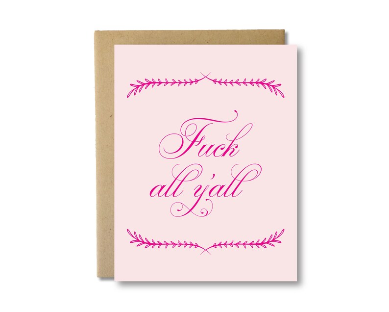 Fuck All Y'all Humor Letterpress Card zdjęcie 1