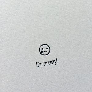 Je suis désolé - Emojicards - Carte typographique
