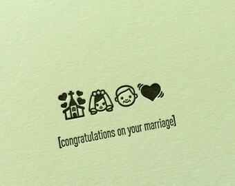 Congratulations on your Marriage (Wedding) - Emojicards - Letterpress Card