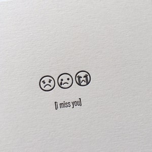 Tu me manques - Emojicards - Carte typographique