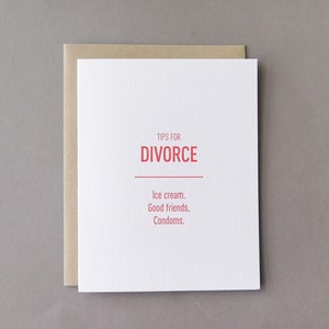 Tipps zur Hochzeit: Eis, Kondome - Letterpress Karte