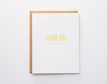 Hidden Message: Thanks Dick - Letterpress Thank You Card