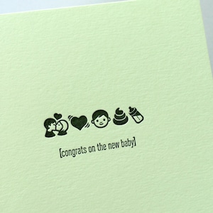 Herzlichen Glückwunsch zum neuen Baby - Emojikarten - Letterpress Karte