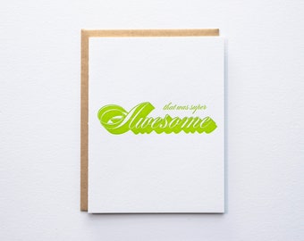 Awesome - Drop Shadow - Letterpress Card
