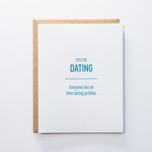 Tipps für die Partnersuche: Dating-Profile - Letterpress Karte