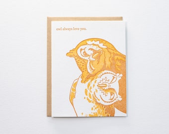 Love Owl - Letterpress Card