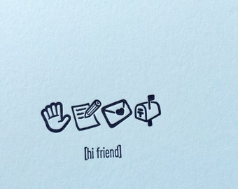 Hi Friend - Emojicards - Letterpress Card