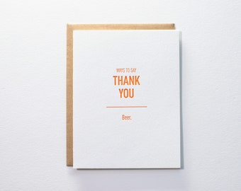 Bier Dankeskarte: Letterpress Karte