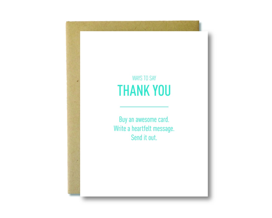 Ways to Say Thank You: Awesome Heartfelt Message Letterpress Card - Etsy