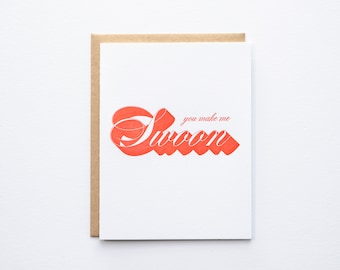 Swoon - Drop Shadow - Letterpress Card