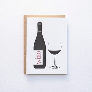 Wino - Cartolina tipografica umoristica