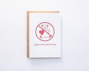 Happy F-ing Valentine's Day - Letterpress Card