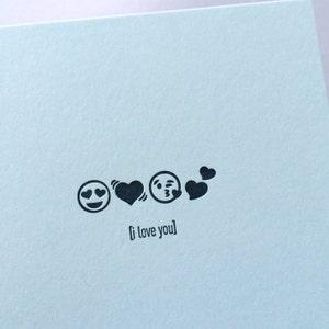 Emoji Letterpress Karte - I Love You