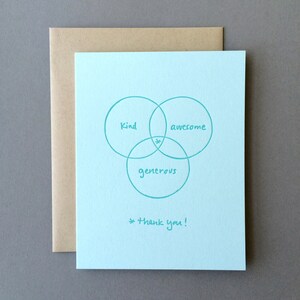 Venn Diagramm: Thank You - Letterpress Karte