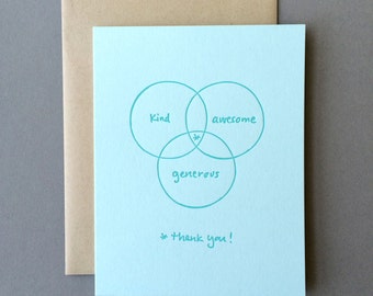 Venn Diagram: Thank You - Letterpress Card