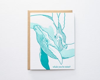 Love Whale - Letterpress Card
