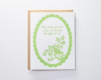 Loving Memories Sympathy Papercut - Letterpress Card