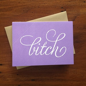 Bitch Pinstripe - Carte typographique humoristique