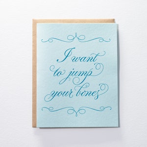 I want to jump your bones Letterpress Card image 1