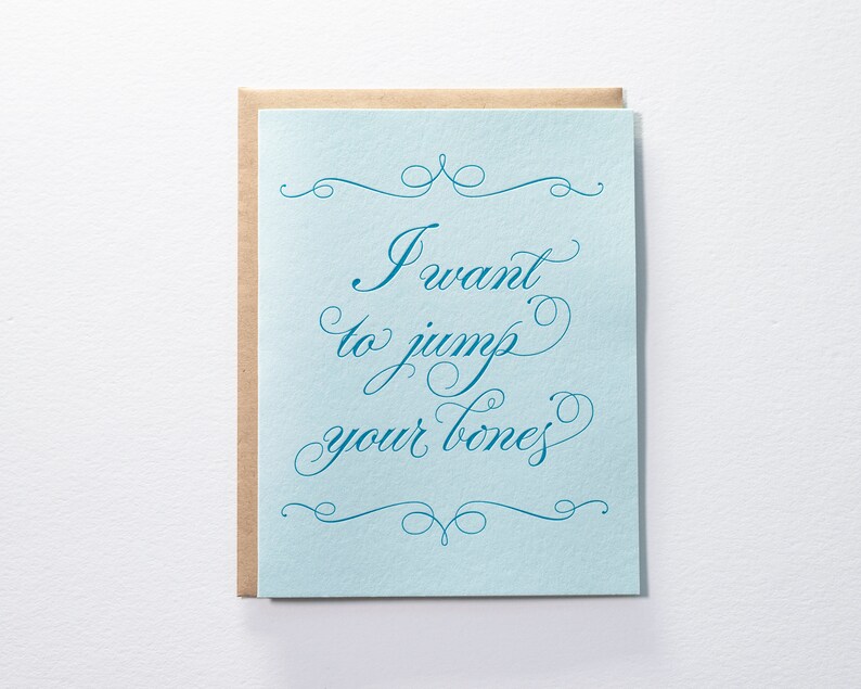 I want to jump your bones Letterpress Card image 1