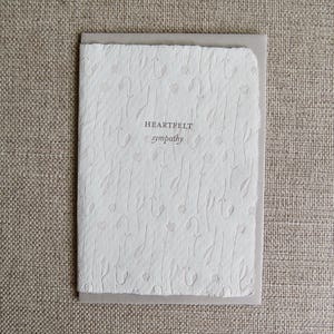 Herzliche Anteilnahme handgeschöpftes Büttenpapier Letterpress