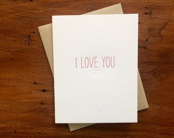 Versteckte Botschaft: I Love You (ich schätze) - Letterpress Karte