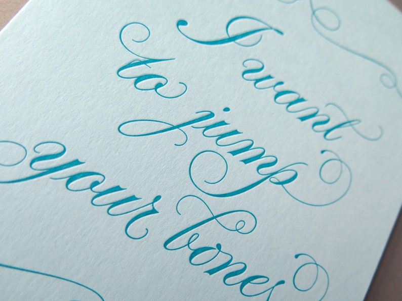 I Want to Jump Your Bones Letterpress Card Etsy