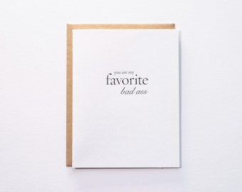 Eres mi chico malo favorito - Tarjeta impresa en tipografía
