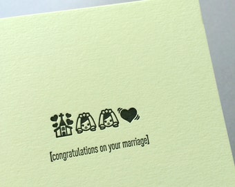 Congratulations on your Marriage (Two Brides Wedding) - Emojicards - Letterpress Card